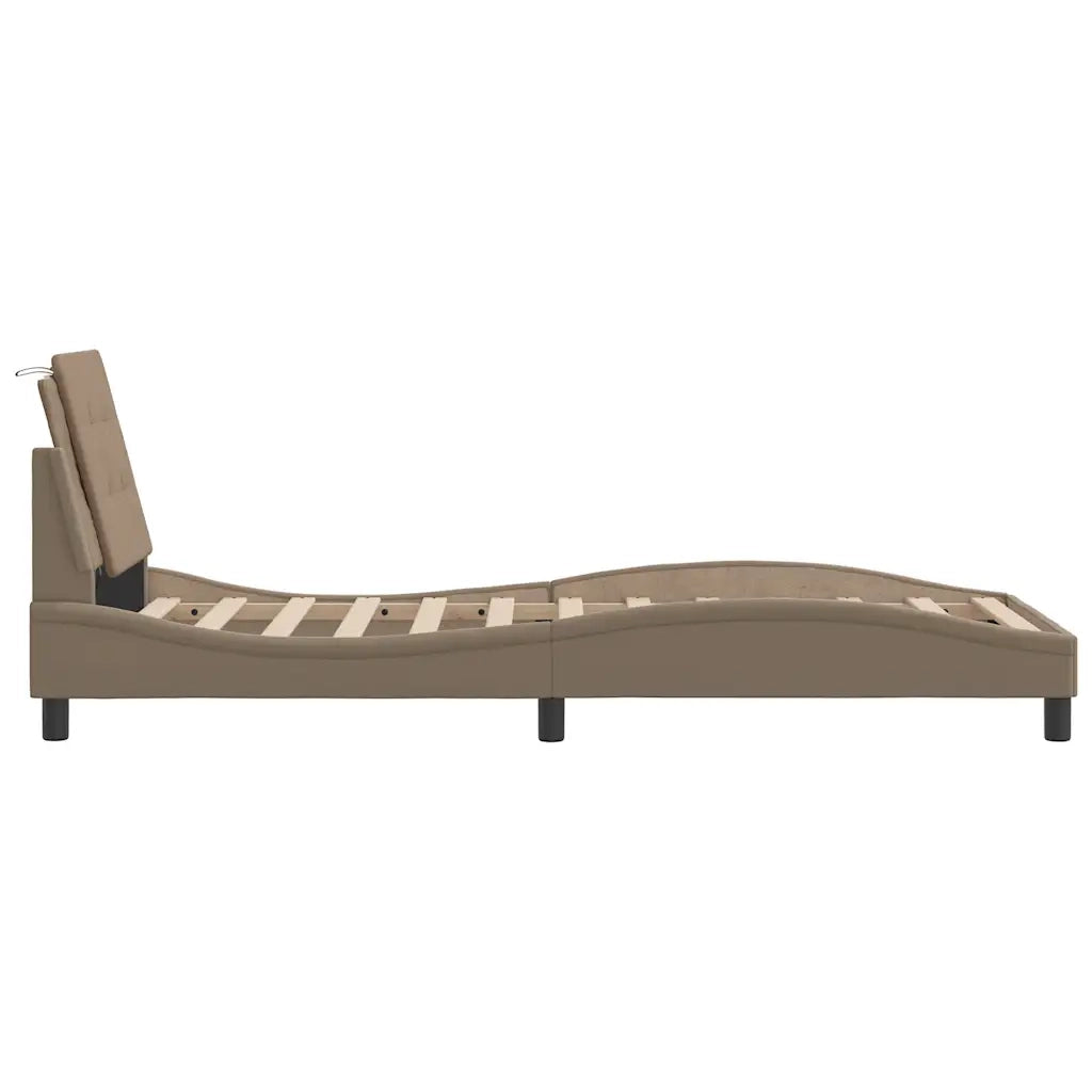 Giroletto senza Materasso-Struttura Letto Zadar Cappuccino 80x200 cm in Similpelle
