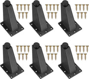 Set di 6 gambe per mobili regolabili in metallo nero, adatto per letto, divano e comodino - 92 mm