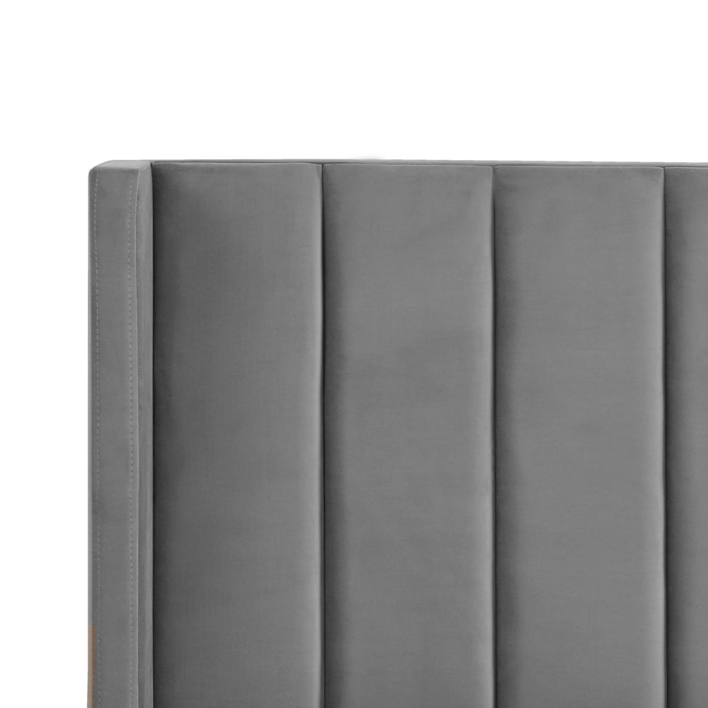 Letto matrimoniale 180 x 200 cm Rete a doghe in velluto grigio