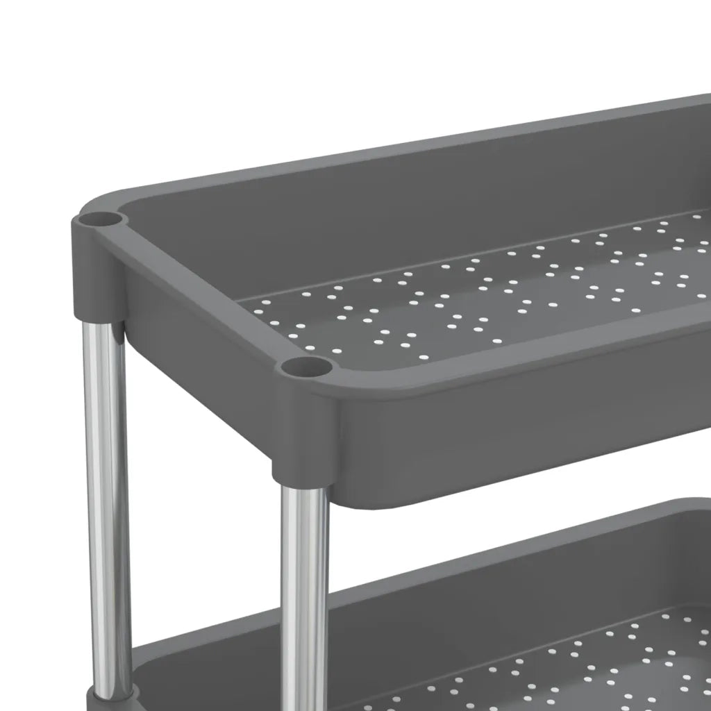 Carrello da Cucina 5 Ripiani Grigio 42x29x128 cm Ferro e ABS CFW9079860