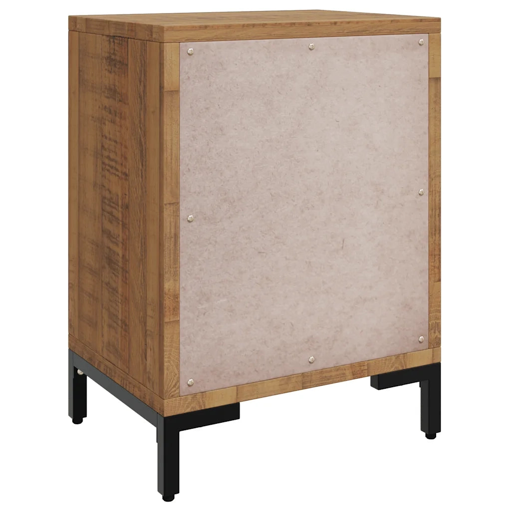 Comodino-Tavolino da notte Marrone 40x30x55 cm Legno Massello di Pino Riciclato
