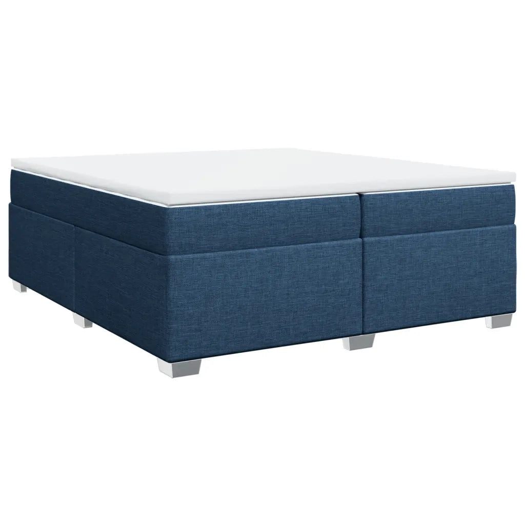 Giroletto a Molle con Materasso Blu 200x200 cm in Tessuto