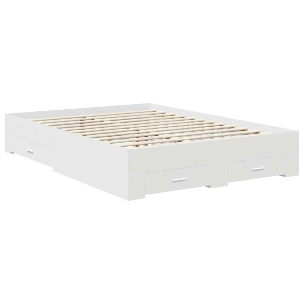 Struttura del letto Bianco 140 x 200 cm Legno multistrato
