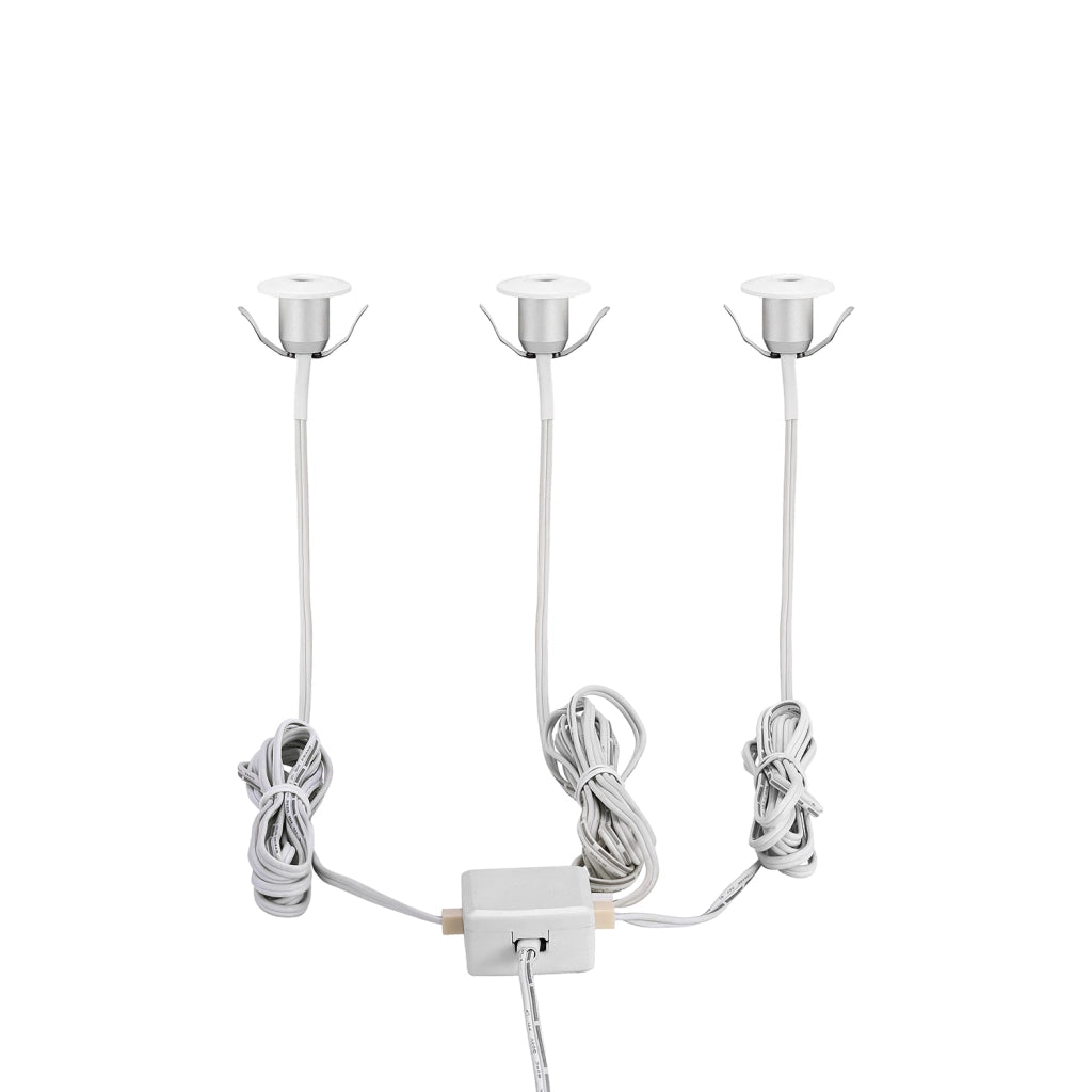 Faretto Ad Incasso Moderno Chango In Alluminio Bianco 3 Luci Led 1W 3000K