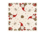 Tovaglia Centrotavola Centrino Tavolo Fantasie Natalizie Cinigliato Piazzato Made Italy - 90x90 - Elfo Rosso