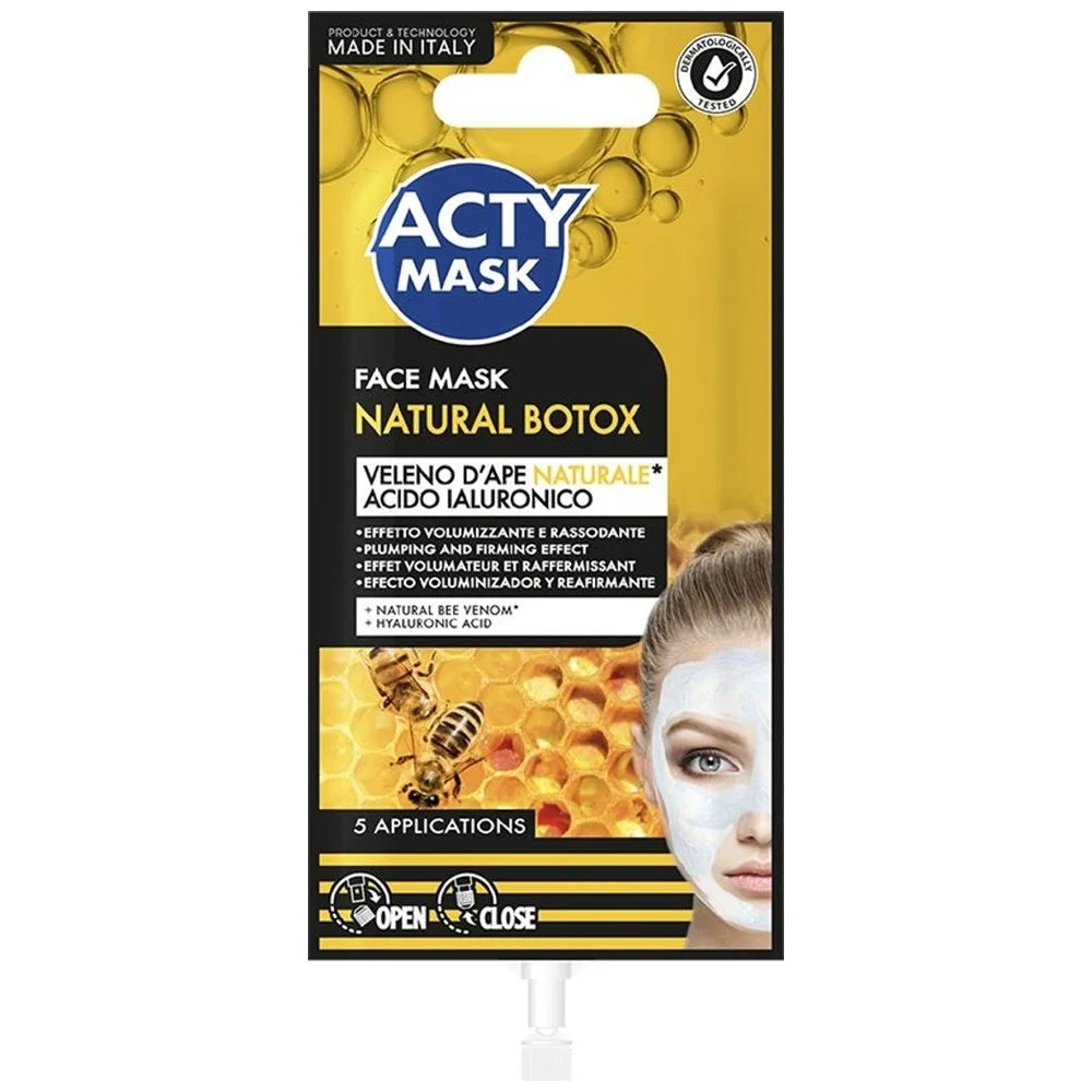 Trade Shop - Set 3pz Maschera Viso Effetto Volumizzante Rassodante Veleno D'ape Naturale 15ml 166670ie -