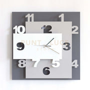 Orologio da parete moderno Ziggurat Fango Bianco e Sabbia