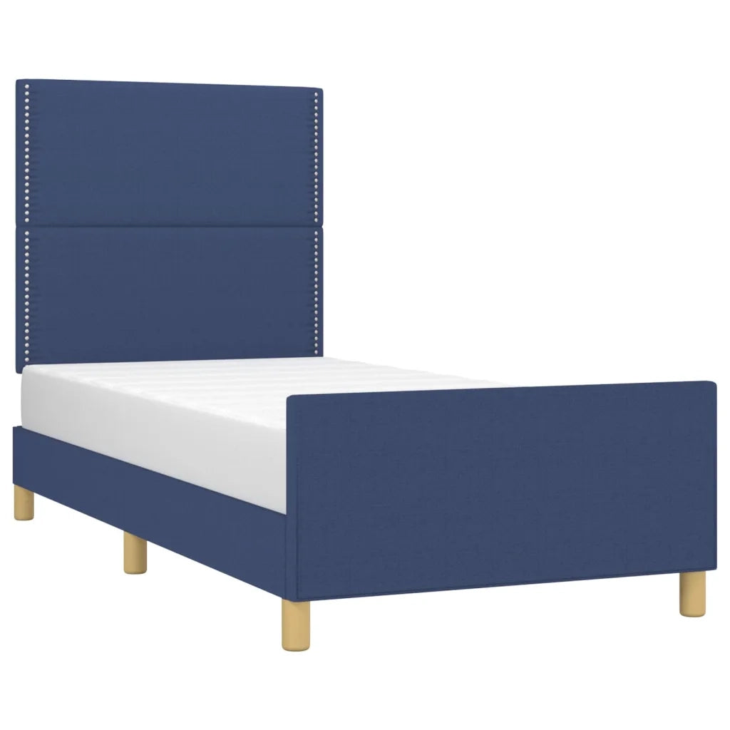 Giroletto senza Materasso-Struttura Letto Blu 90x200 cm in Tessuto 825367
