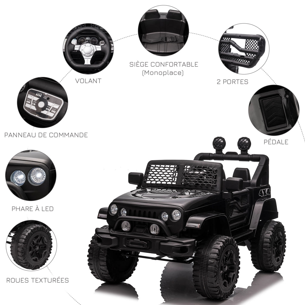 Auto elettrica per bambini 12V con telecomando ¨C zephmum ¨C nero
