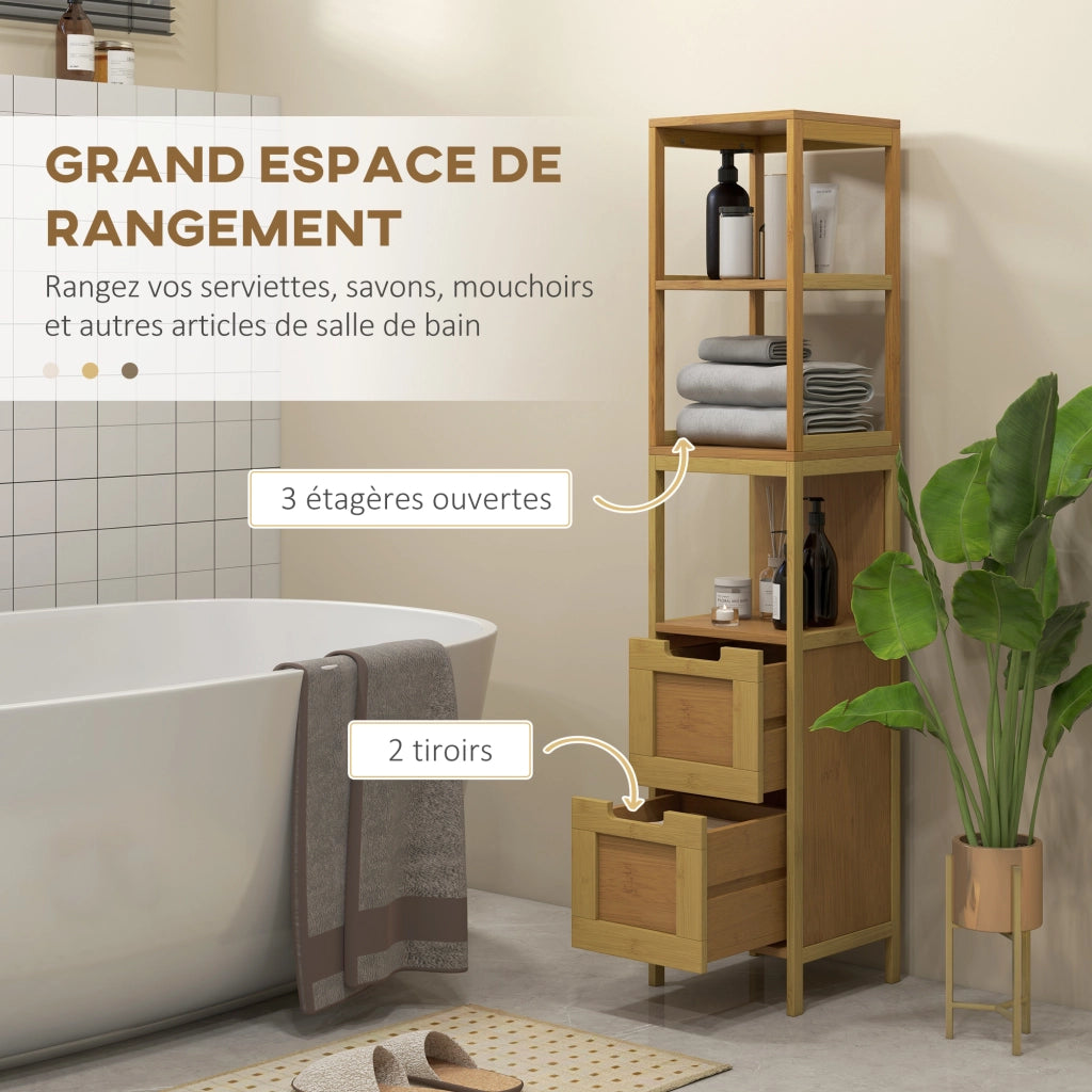 Colonna da Bagno in Bamb¨´ ¨C Zephmum ¨C Bianco 30x30x144 cm