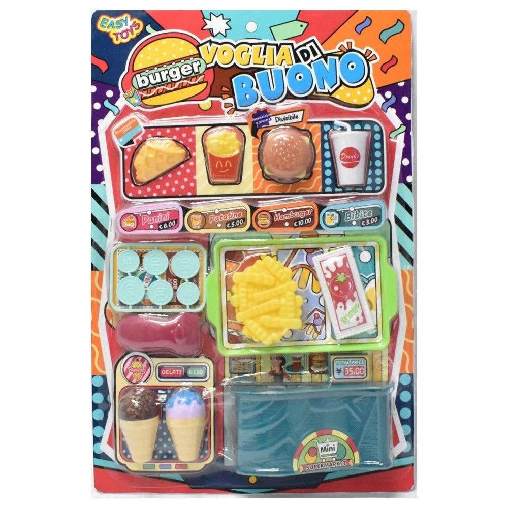 Trade Shop - Fast Food Hamburger Patatine Cono Gelato Giocattolo Gioco Educativo Bambini -