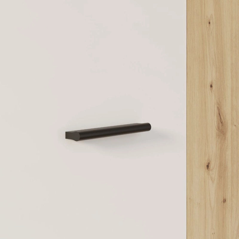 Armadio multiuso Teodoro 2 ante con portascope struttura rovere e 1 anta bianco