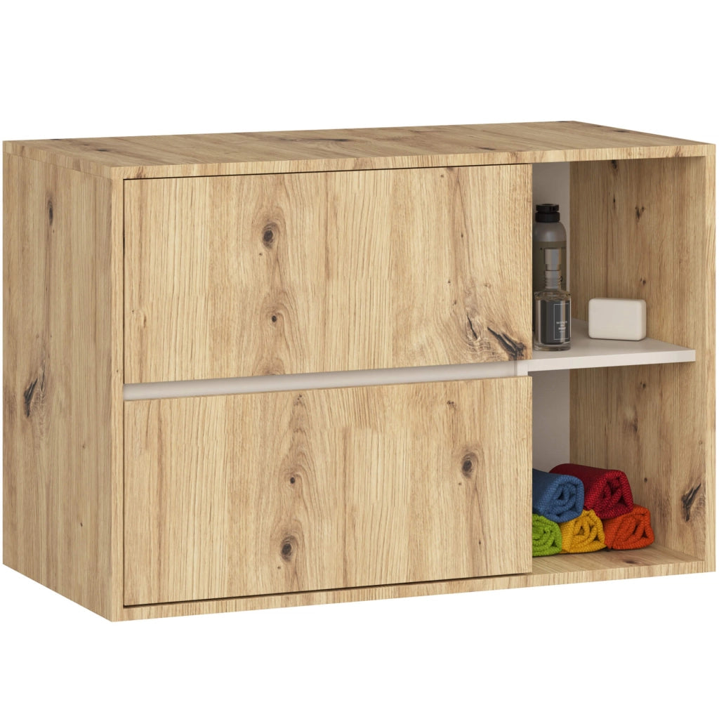 Set di mobili da bagno sospesi VAMI in Rovere Artisan con colore interno Kashmir