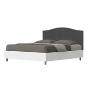 Letto matrimoniale senza rete 160x200 bianco frassino testata microfibra grigio Grace