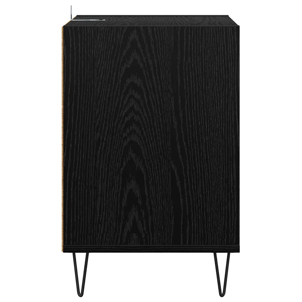 Mobile TV rettangolare moderno con 2 ante e 2 ripiani 100 x 35 x 55 cm in legno composito nero 02_0052780