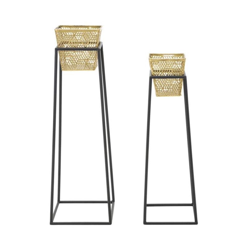 Porta Vasi Square Coppia cm ø 23x70-20x60