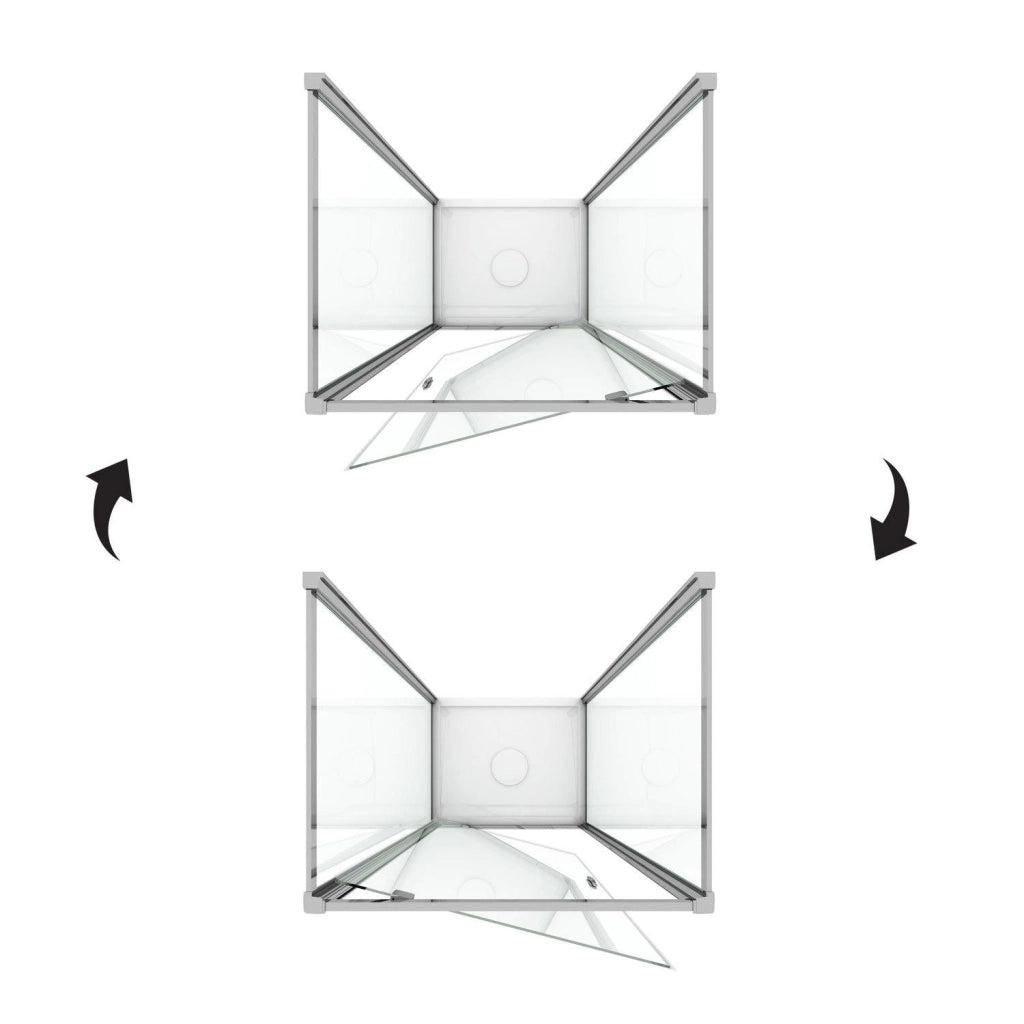Box Doccia 3 Lati 70x100x70 cm 1 Anta Battente in Cristallo Trasparente 6mm H198 Fosterberg Aalborg Trio