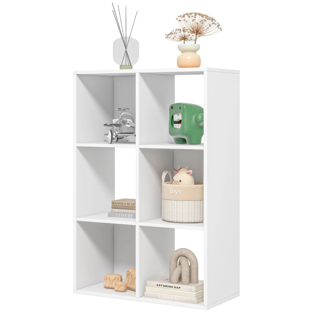 Libreria a Cubi con Ripiani ¨C Zephmum ¨C Legno Bianco 61.5x29.5x91.5 cm