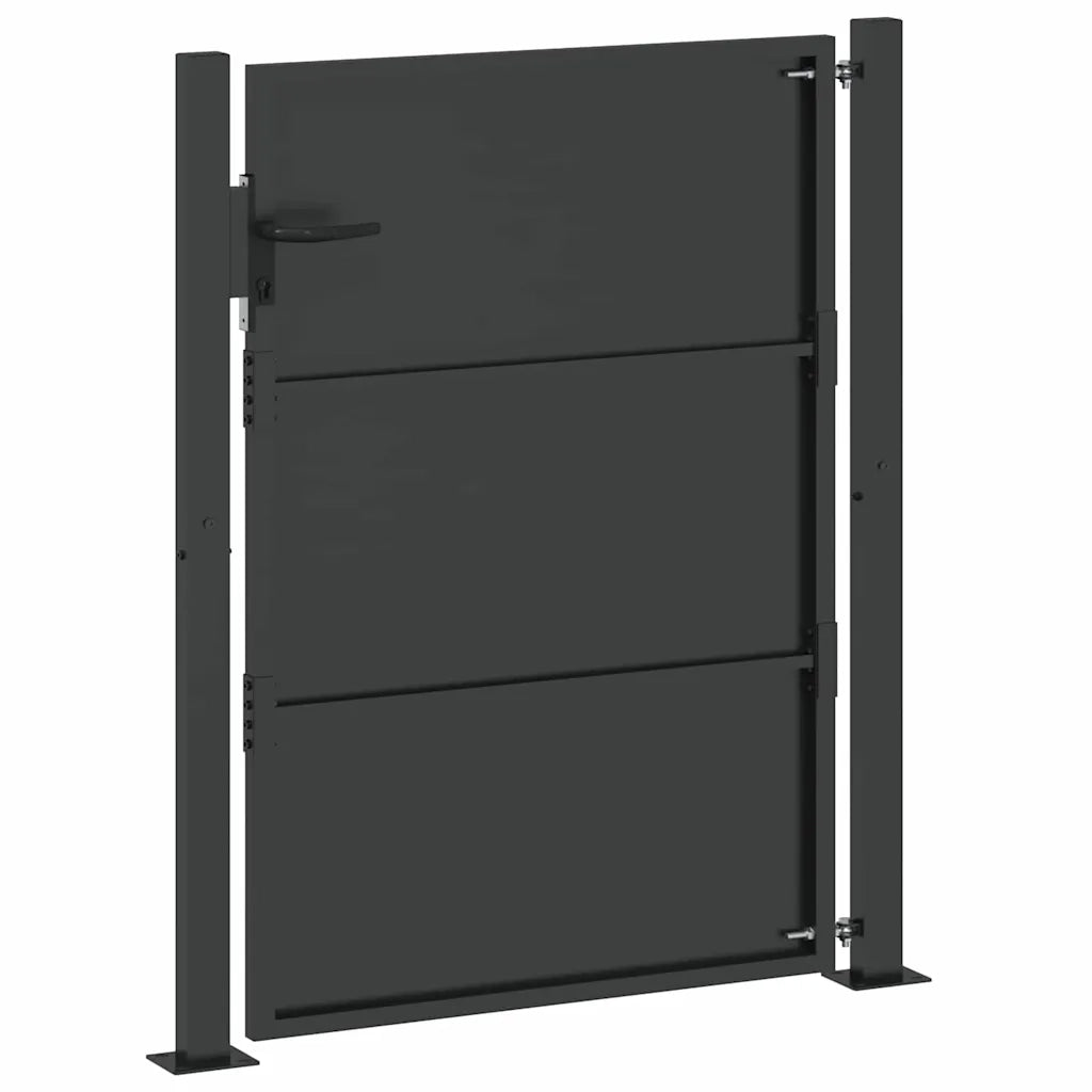 Cancello da giardino con blocco Nero 110 x 130 cm