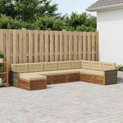 Set di divani da esterno 8 pz Naturale e Beige 3383711
