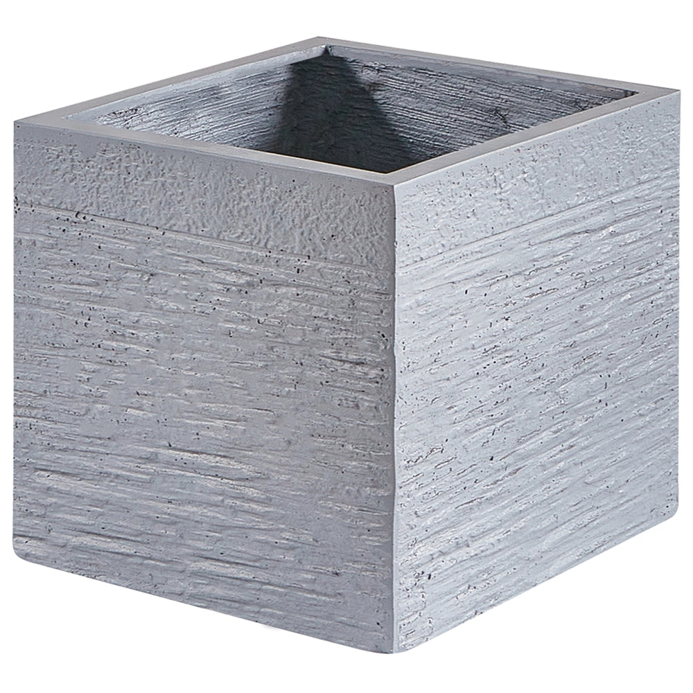 Vaso per piante fioriera in fibra bianca solida quadrata 30 x 28 cm resistente ai raggi UV