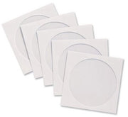 Sleeve per Disco - Enveloppe per CD/DVD/Blu-ray - 10 Pezzi - Bianco con Finestra Transparente - Protezione contro Polvere e Scalfi - 128 mm x 125 mm