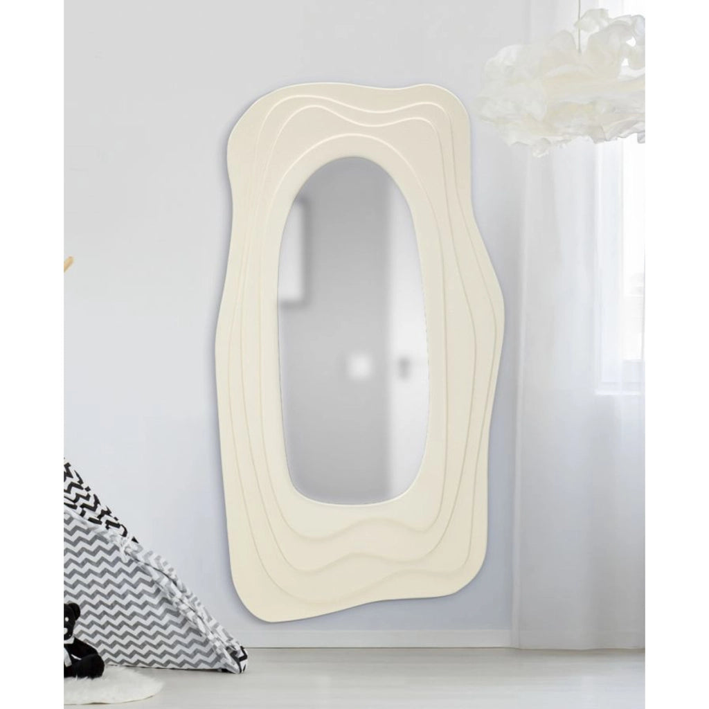 Specchio con Cornice VKH470, Bianco, MDF, 90x4x165 cm