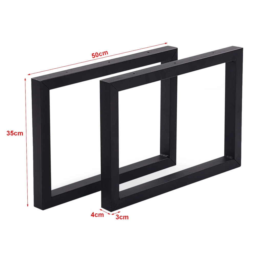 Set di 2 gambe rettangolari in acciaio per tavolo 35 x 50 cm 03_0008086