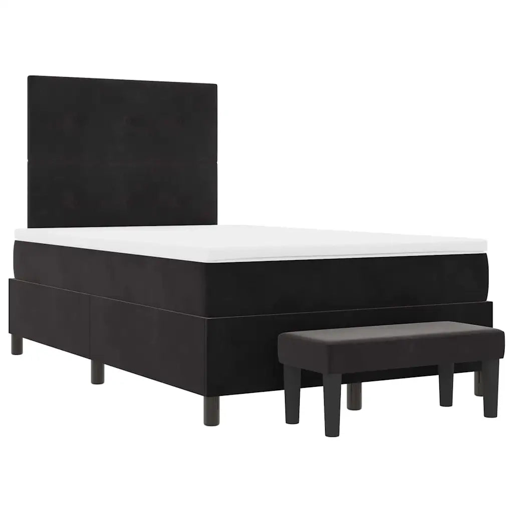 Letto a molle con testiera Nero 190 x 120 cm Velluto 3344500