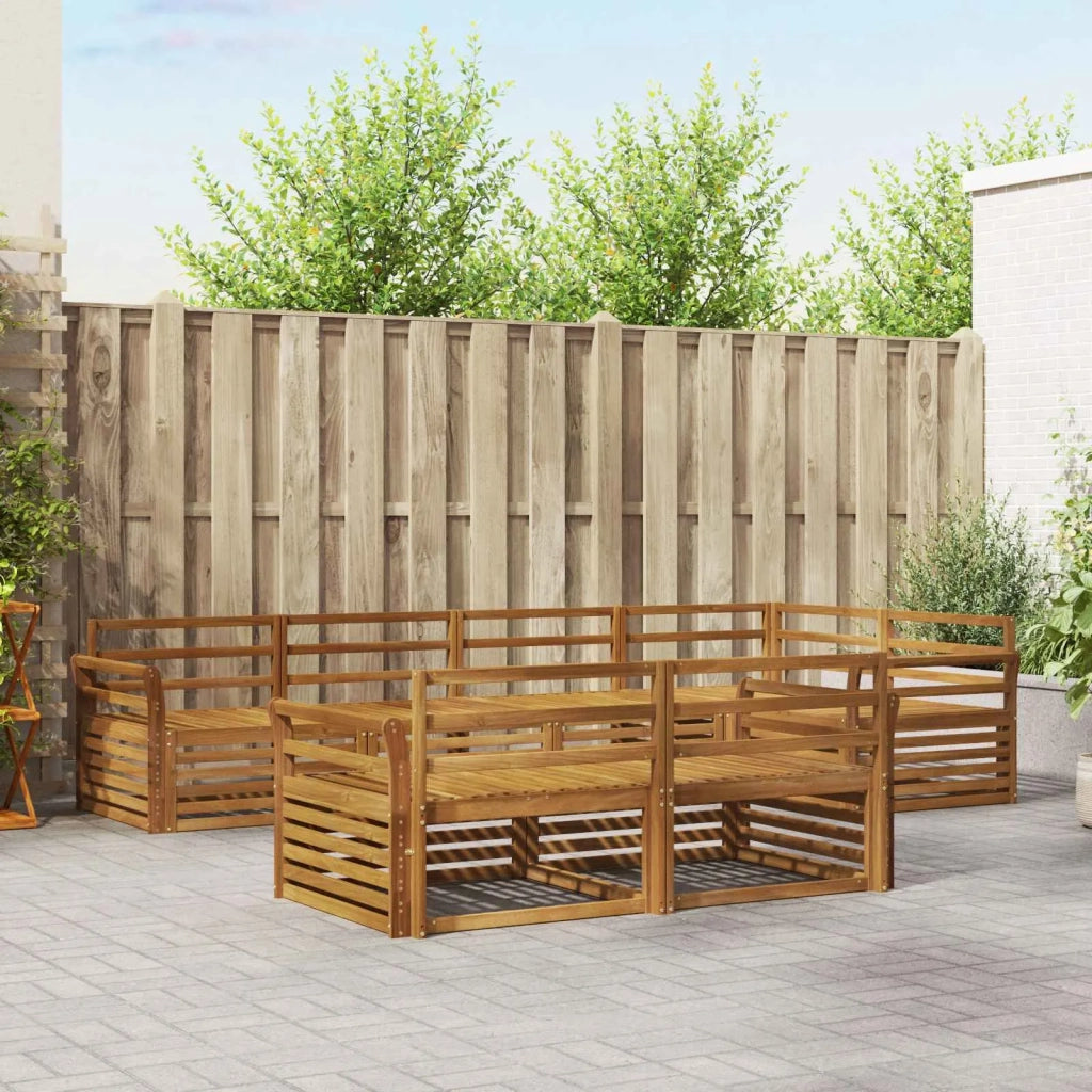 Set di divani da esterno 7 pcs Naturale