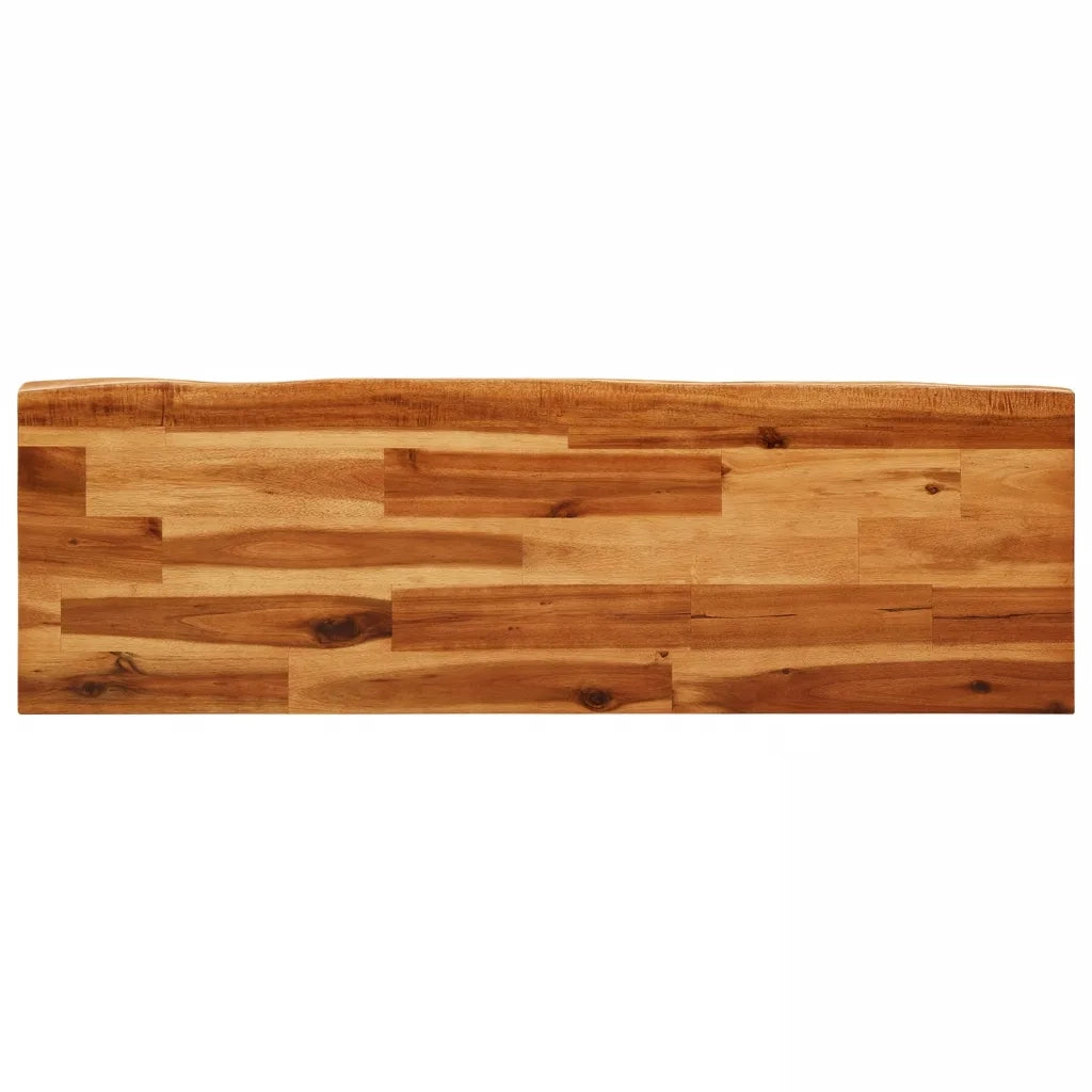 Panca con Bordi Vivi-Sgabello 110 cm in Legno Massello di Acacia