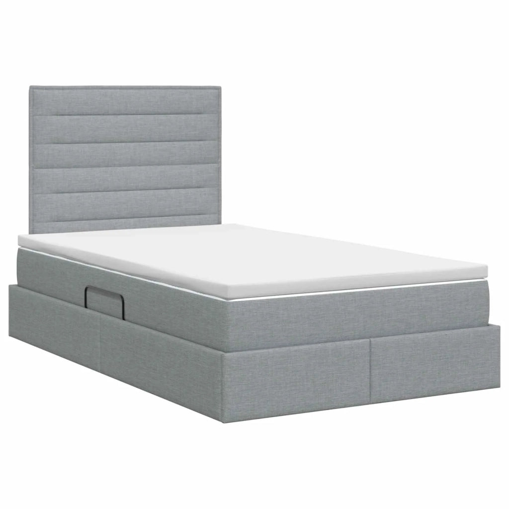 Letto con contenitore e materasso Grigio Chiaro 120 x 200 cm 3459432