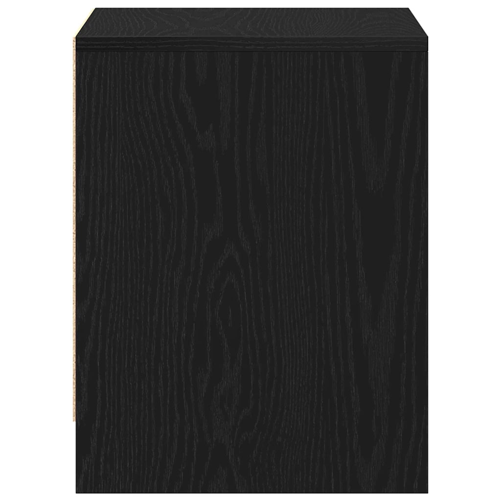Comodino | Armadio da Notte | Mobiletto da notte con cassetto Rovere Nero 45 x 34 x 44,5 cm