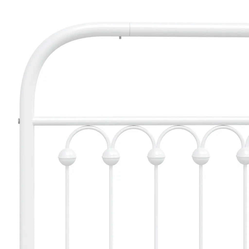Giroletto con Testiera-Struttura Letto con testiera Metallo Bianco 183x203 cm