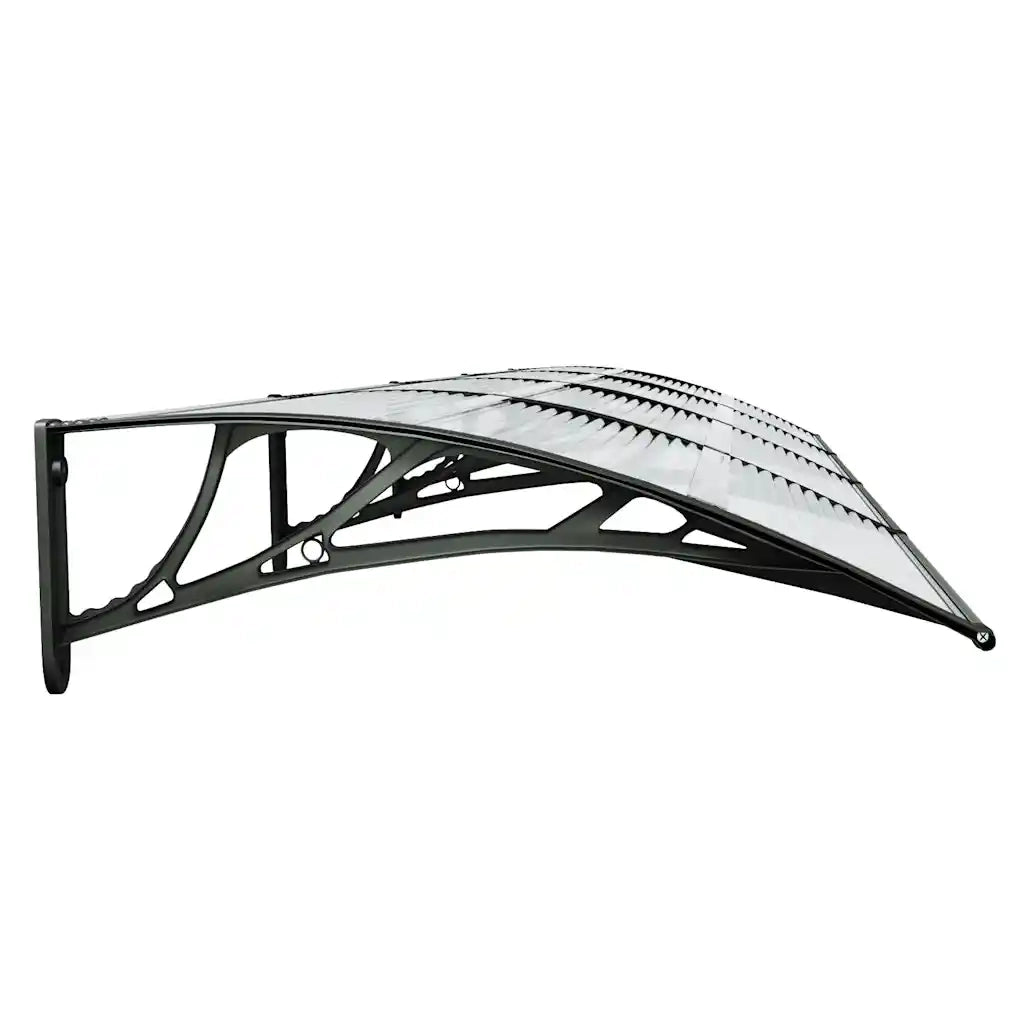 Tettoia per Porta Nero e Trasparente 400x75 cm in Policarbonato CFW4545707