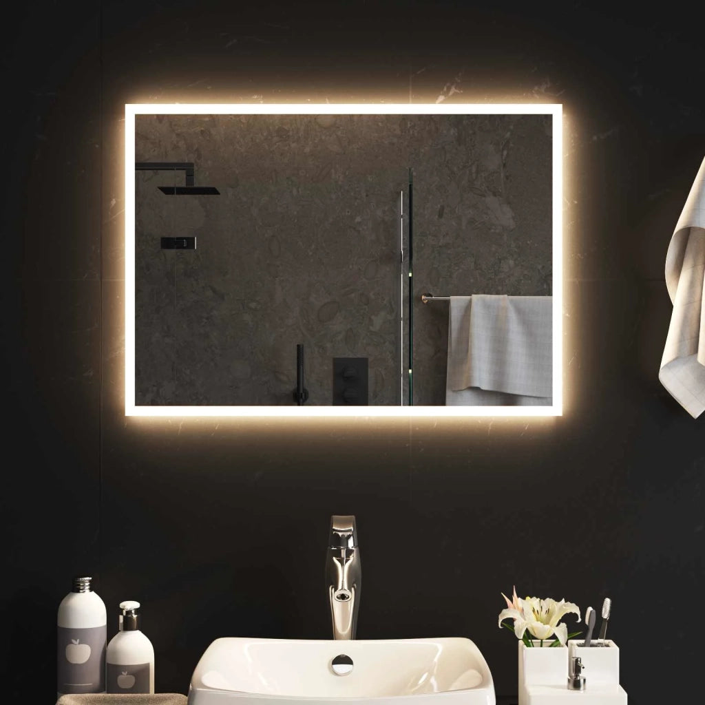 Specchio da bagno LED Trasparente 70 x 50 cm vetro temperato 42045815