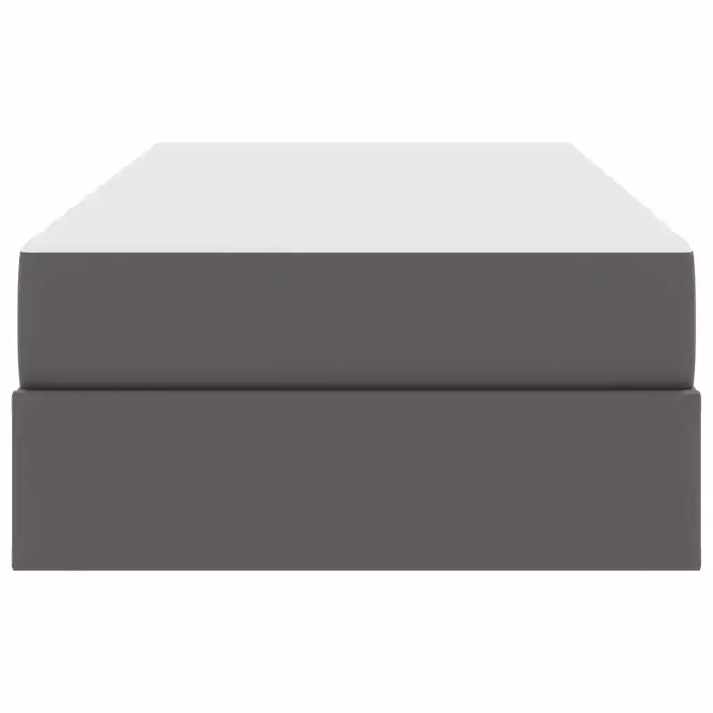 Letto con contenitore e materasso 2 pcs Grigio Pelle 3399590