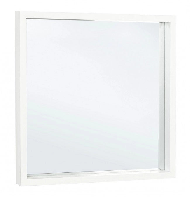 Specchio Legno Bianco Moderno da Interno 52x52 cm - YOUNG