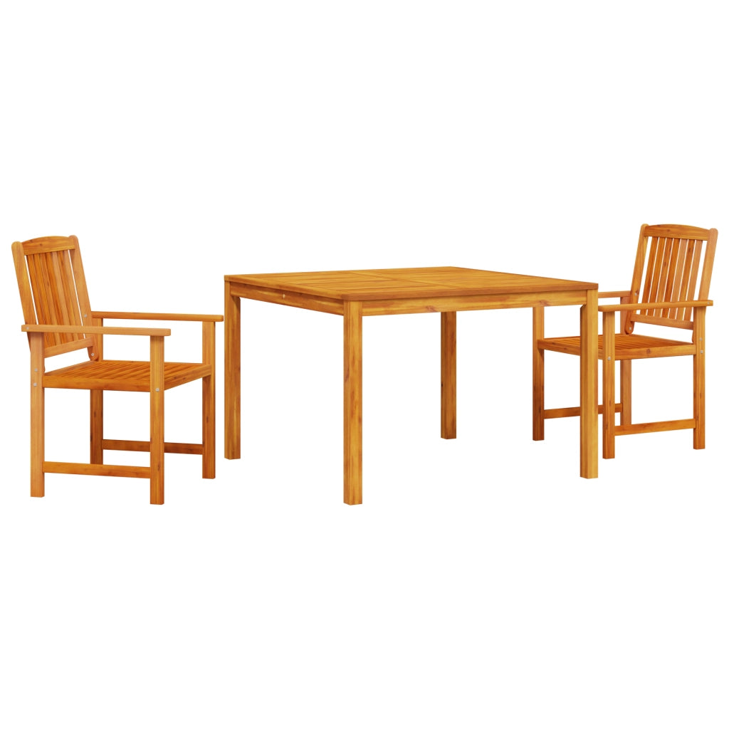 Set da Pranzo per il Giardino 3 Pezzi in Legno Massello di Acacia