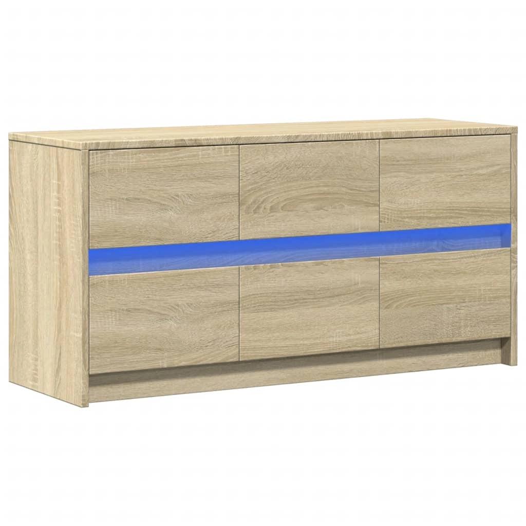 Mobile TV multimediale mensola TV credenza mobile TV per sala da pranzo soggiorno camera da letto con illuminazione a LED rovere Sonoma 100 x 34 x 50 cm legno ingegnerizzato marrone 02_0026484