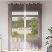 Tende in Voile con Occhielli 2 pz Marrone 140x260 cm 4102069
