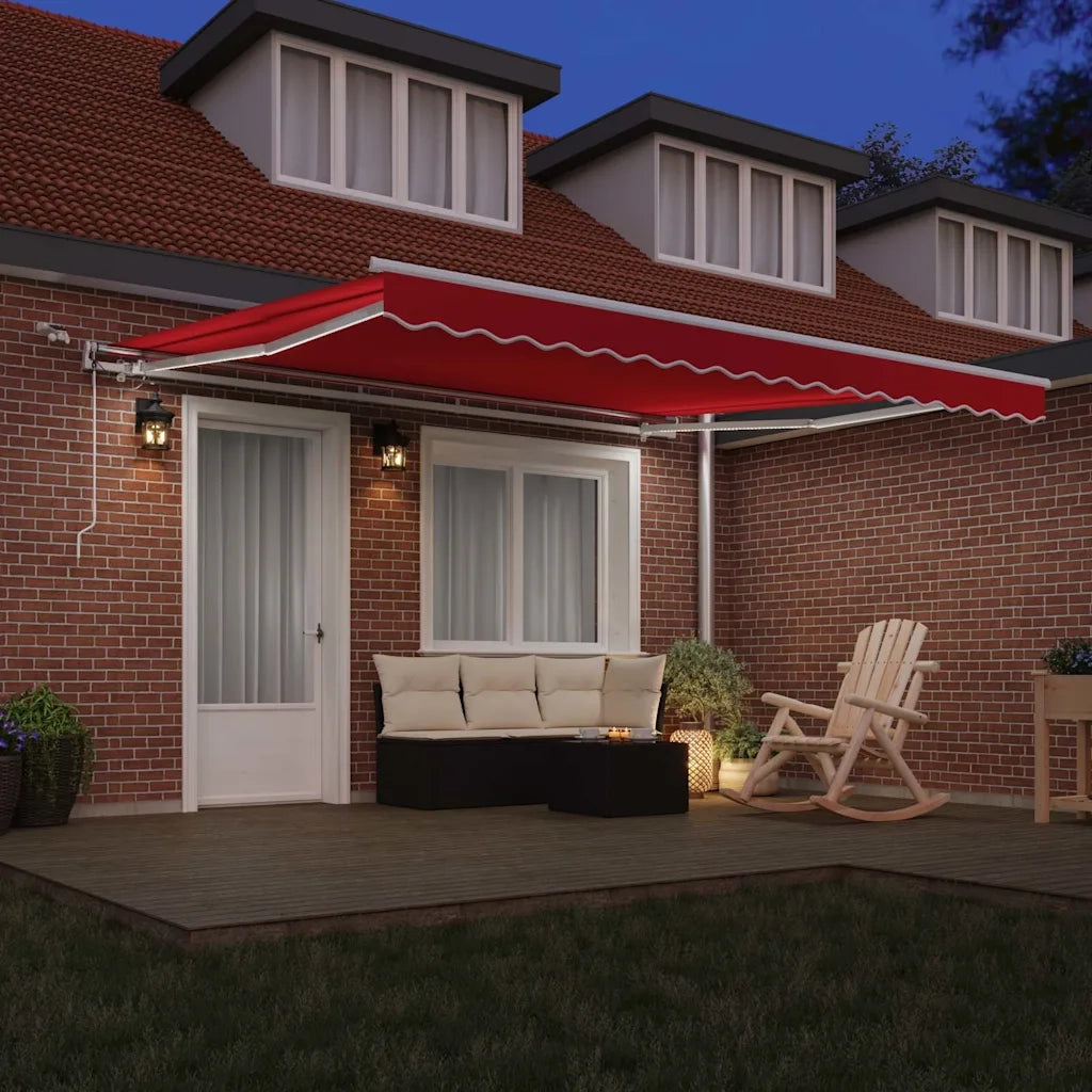 Tenda Retrattile Rosso 400 × 350 cm Poliestere e Metallo 3330826