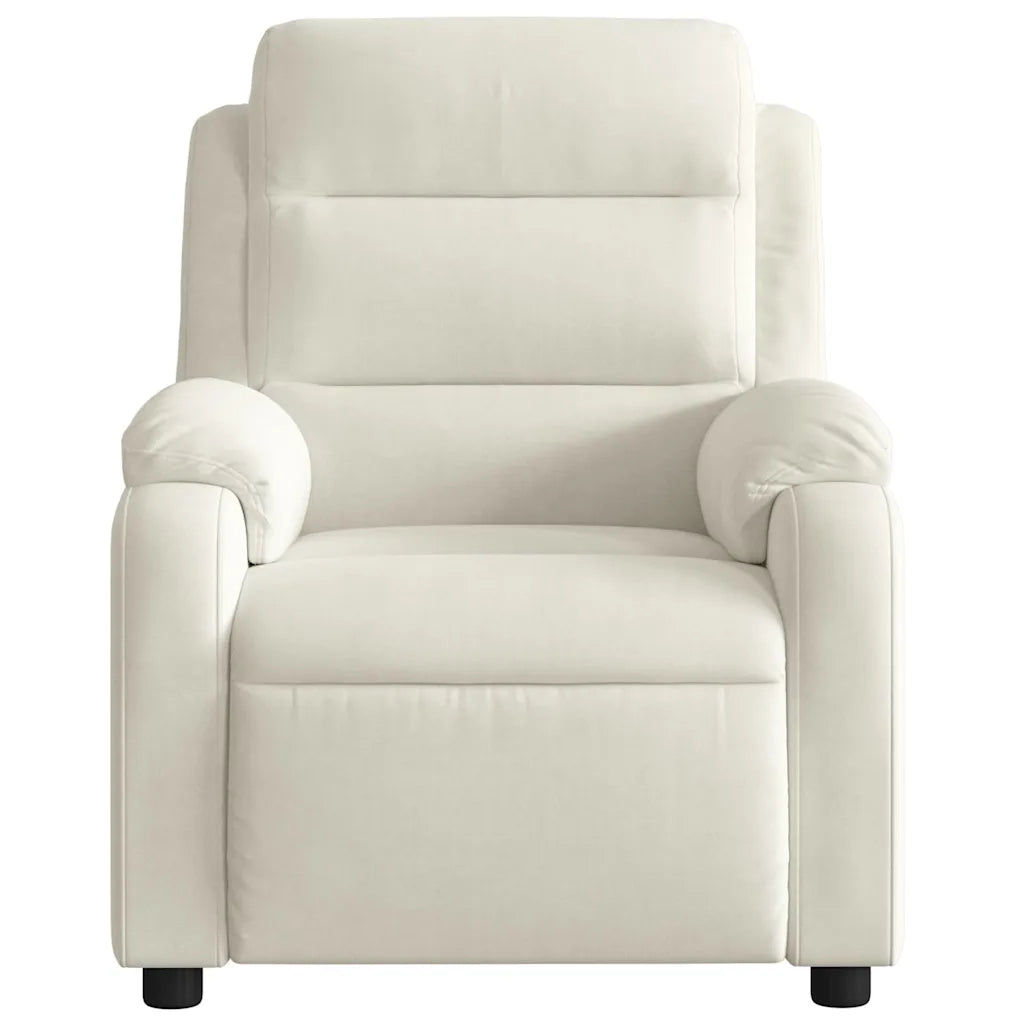 Poltrona Reclinabile Crema in Velluto 373509