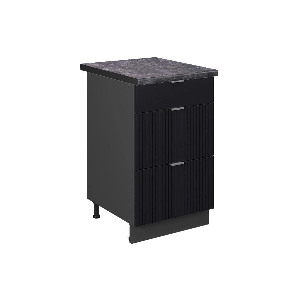 Mobiletto base per cucina Fame-Line Nero rigato/Antracite 50 cm, PL Antracite Vicco