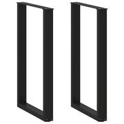Set di 2 gambe regolabili per tavolo da bar a forma di U 60 x 100 cm design moderno e funzionale acciaio nero 02_0057476