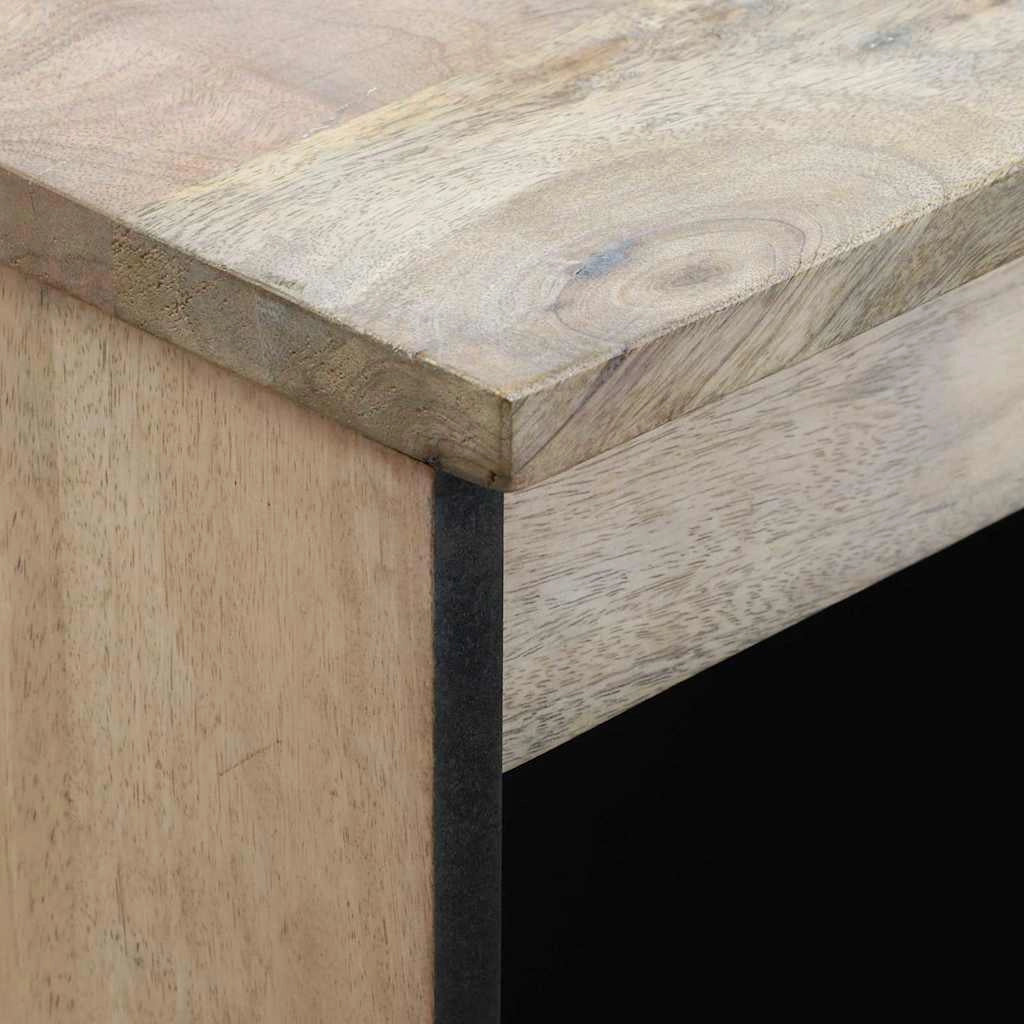Credenza rettangolare moderna con versatile spazio di archiviazione 60 x 33 x 75 cm realizzata in legno massello di mango nero 02_0057783