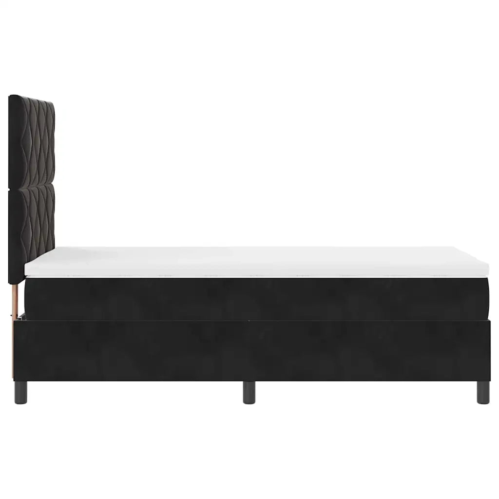 Letto a molle con materasso Nero 90 x 200 cm Velluto 3339874
