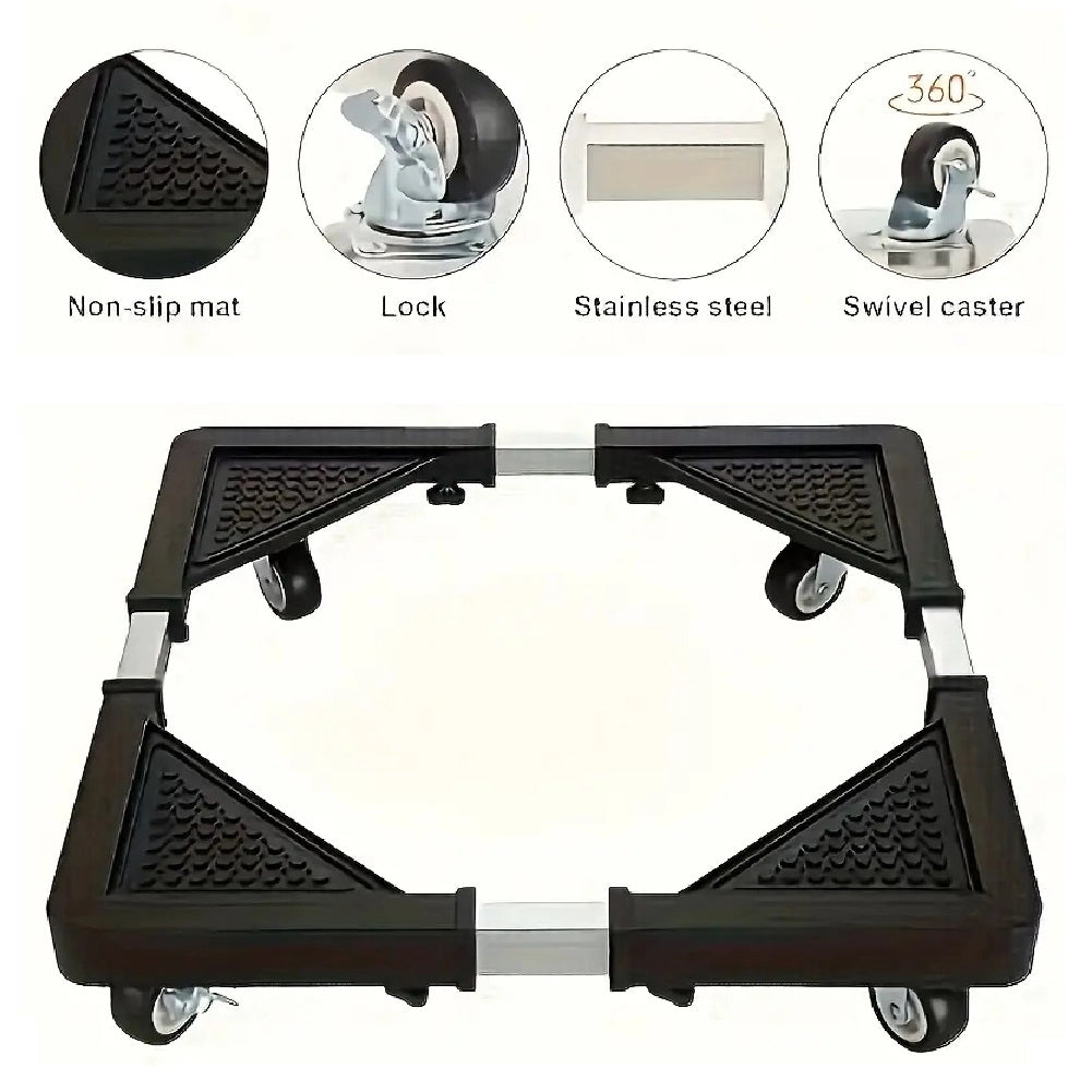 Base Supporto Regolabile per Lavatrice Lavastoviglie Elettrodomestici 4 Ruote