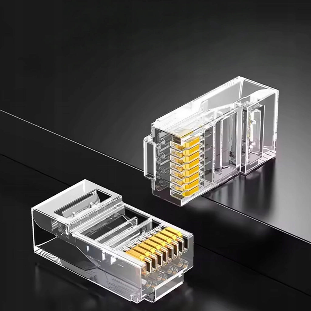 Connettori RJ45 Cat. 5e EuroNet – 100 Pezzi | Rame Puro | 8P8C | Compatibile con Cavi UTP | LAN e Pannelli Patch