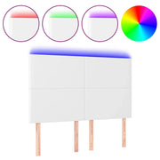 Testiera | Testata a LED Bianco 144x5x118/128 cm in Similpelle